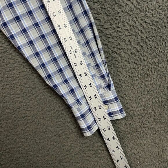 Vineyard Vines Shirt Mens Large Blue Plaid Performance Classic Fit Tucker - Picture 11 of 12